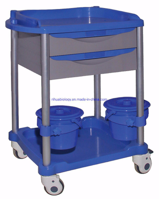 Carro de tratamiento médico ABS con carro de hospital de cubo