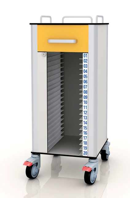Almacenamiento de archivos de registros de pacientes HPL Hospital Furniture Trolley