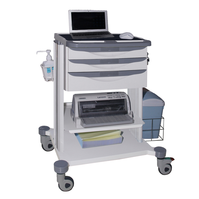 Carro para computadora portátil de nuevo estilo, carros de mesa elevadora, carro de computadora para enfermera médica