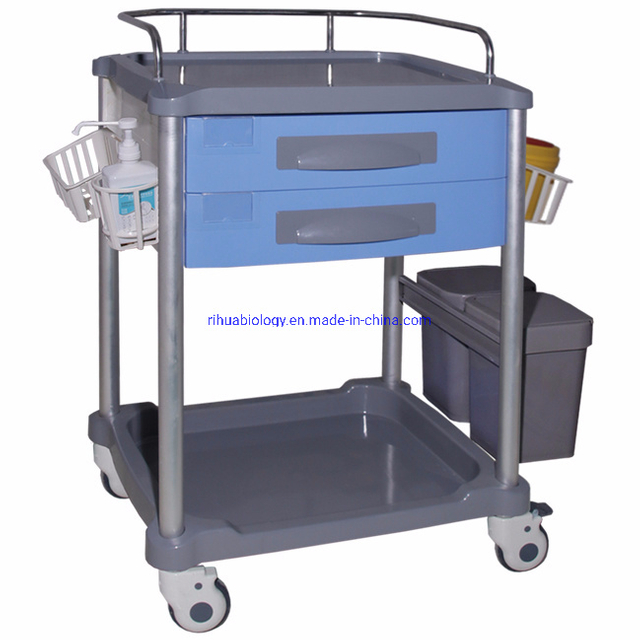 Carro de plástico médico refinado para la entrega de medicamentos en el hospital